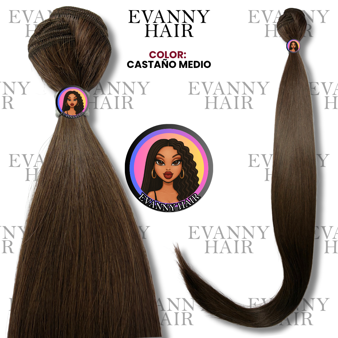 EXTENSIONES DE CABELLO PREMIUM | CASTAÑO MEDIO